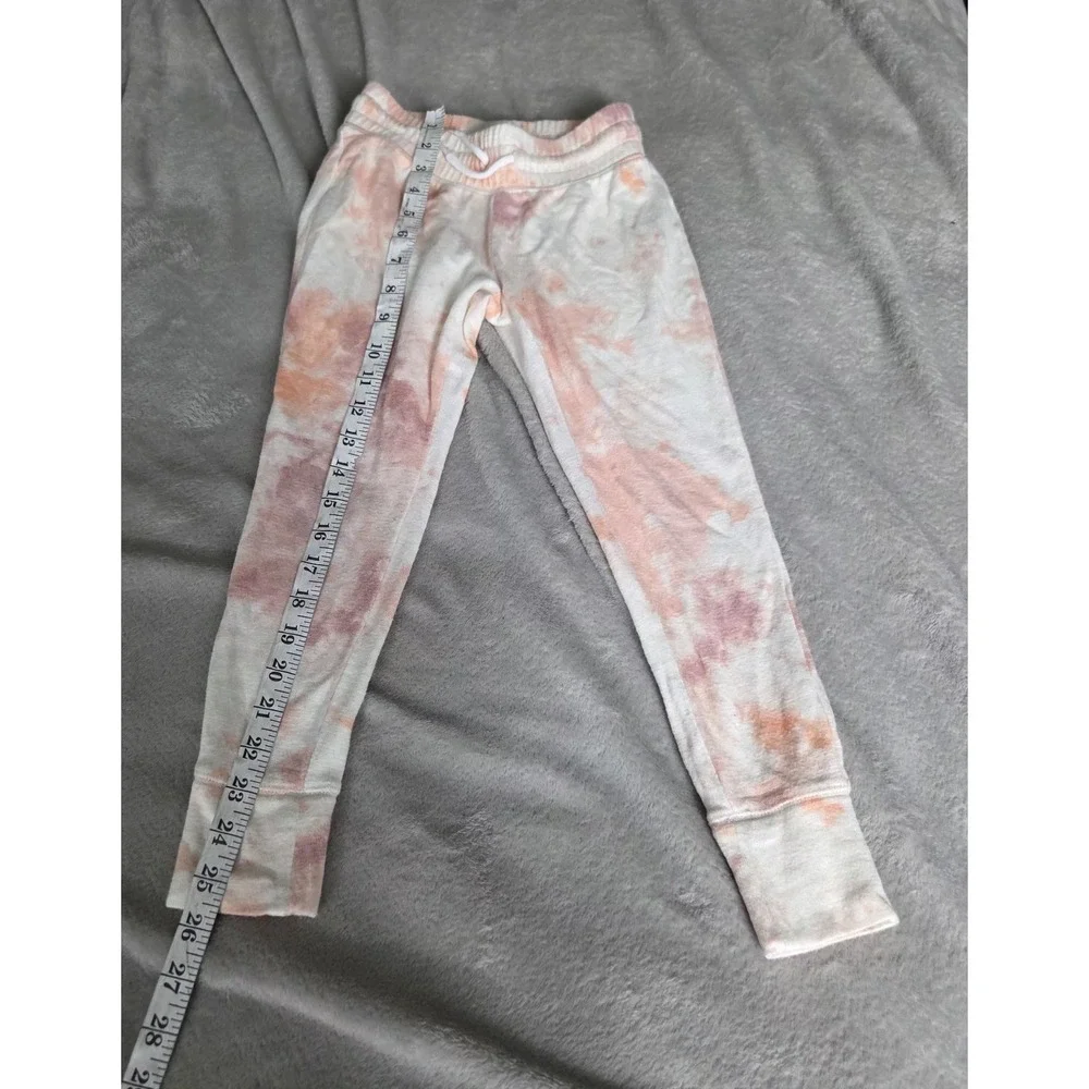 Old Navy Girls Size Small Drawstring Pull On Fleece Jogger Pants Peach Tie Dye